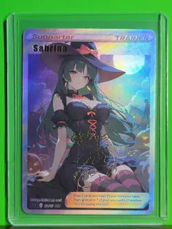 SABRINE Pokemon Trainers Waifu Goddess Refractor Card CUSTOM MADE - Image 3