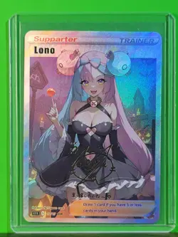 LONO Pokemon Trainers Waifu Goddess Refractor Card CUSTOM MADE - Image 2