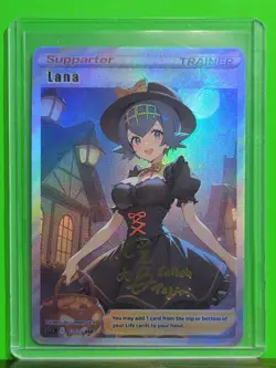 LANA Pokemon Trainers Waifu Goddess Refractor Card CUSTOM MADE - Image 1