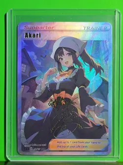 AKARI Pokemon Trainers Waifu Goddess Refractor Card CUSTOM MADE - Image 1
