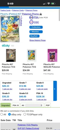 Pokemon Pikachu 027 Sv: Scarlet & Violet Promo Holo 2023 PSA 9 - Image 3