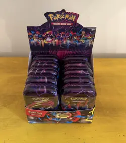 Pokemon Mega Heroes Mini Tin Full Set w/ Display, 10x Mini Tins Factory Sealed - Image 1
