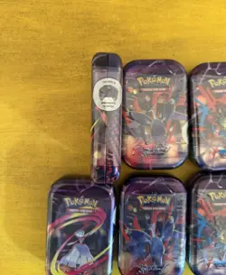 Pokemon Mega Heroes Mini Tin Full Set w/ Display, 10x Mini Tins Factory Sealed - Image 3