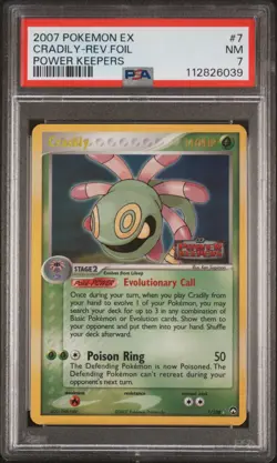 2007 POKEMON EX POWER KEEPERS #7 CRADILY-REVERSES FOIL PSA 7 - Image 1
