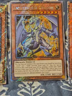 Yugioh! Lightpulsar Dragon x3 (Platinum Secret Rare) RA04-EN176 1st Edition NM - Image 3