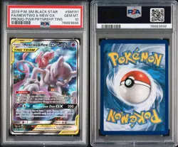 2019 POKEMON SM BLACK STAR PROMO #SM191 FULL ART/MEWTWO & MEW GX PSA 10 - Image 3