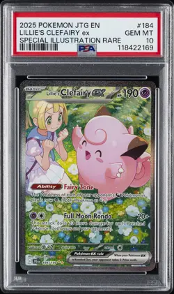 2025 POKEMON JTG EN-JOURNEY TOGETHER #184 LILLIE'S CLEFAIRY EX PSA 10 - Image 1