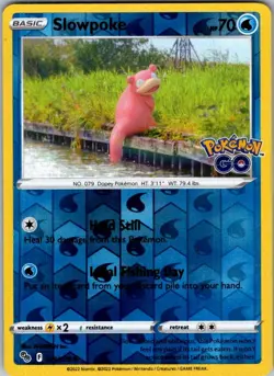 Slowpoke Reverse Holo Common Pokemon GO 019/078 LP-NM - Image 1