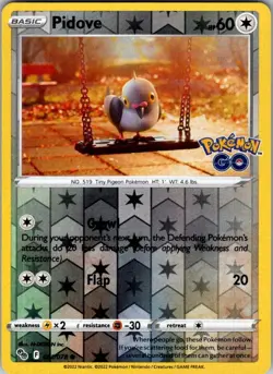 Pidove Reverse Holo Common Pokemon GO 061/078 LP-NM - Image 1