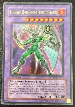 YUGIOH ELEMENTAL HERO SHINING PHOENIX ENFORCER 1ST EDITION ULTRA EOJ-ENO33 MINT - Image 1