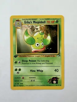 1st edition Erika's Weepinbell 49/132 Uncommon Gym Heroes Pokemon Unlimited - Image 1