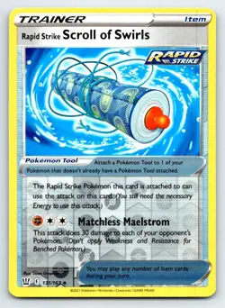 Pokemon Rapid Strike Scroll of Swirls SWSH05: Battle Styles SWSH05 Reverse Holo - Image 1