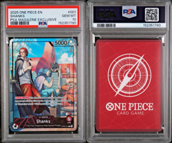 2025 ONE PIECE PROMOS PSA MAGAZINE EXCLUSIVE #001 SHANKS PSA 10 GEM MINT - Image 3