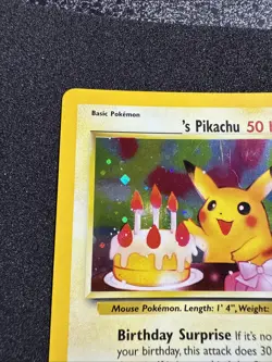 Pokemon Birthday Pikachu #24 Vintage Holo Black Star Promo Card LP/NM - Image 5
