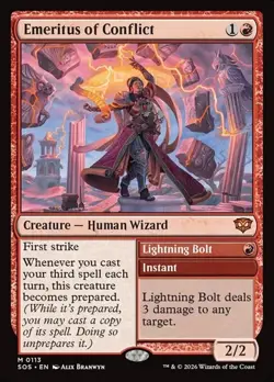 Emeritus of Conflict // Lightning Bolt - Foil SOS NM MTG - Image 1