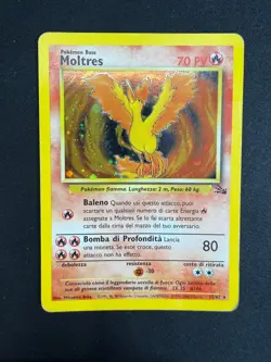 Pokemon Moltres 12/62 Fossil Rara Holo Unlimited Wizards ITA Carte Vintage - Image 1