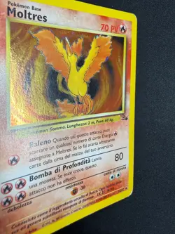 Pokemon Moltres 12/62 Fossil Rara Holo Unlimited Wizards ITA Carte Vintage - Image 3