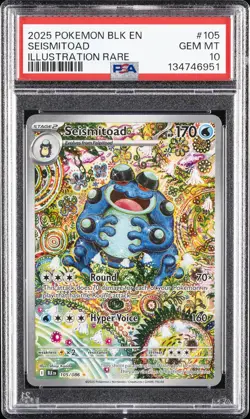 2025 POKEMON BLK EN-BLACK BOLT ILLUSTRATION RARE #105 SEISMITOAD PSA 10 - Image 1