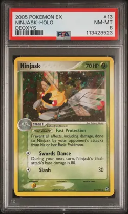 2005 POKEMON EX DEOXYS #13 NINJASK-HOLO PSA 8 - Image 1