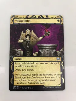 Village Rites Etched Foil Showcase MTG Magic the Gathering Card NM Near Mint STA - Image 1