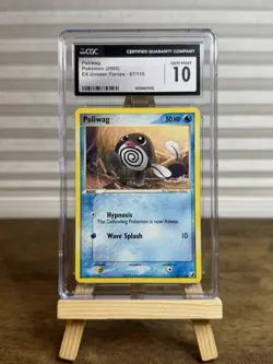 CGC 10 GEM MINT 2005 EX Unseen Forces Poliwag 67/115 Pokemon Card - Image 1
