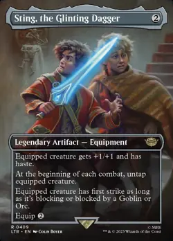 Sting, the Glinting Dagger ** Borderless ** #409 - Lord of the Rings - NM MTG - Image 1