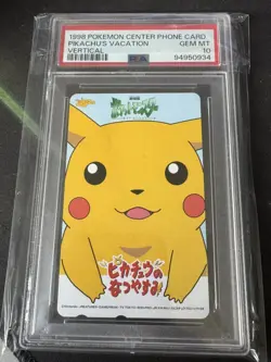 PSA 10 1998 Pokemon Center Pikachu Vacation Telephone Card Very Rare Japan - Image 1