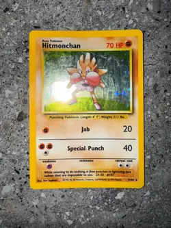 Pokemon TCG Cards Hitmonchan 7/102 Base Set Holo Rare MP - Image 3