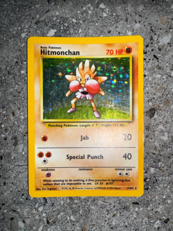 Pokemon TCG Cards Hitmonchan 7/102 Base Set Holo Rare MP - Image 4
