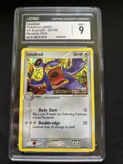 POP 9 Pokemon Loudred EX Emerald Reverse Holo #35 CGC 9 - Image 1