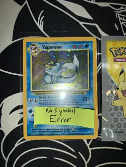 Pokemon Vaporeon 12/64 No Symbol Error Jungle Holographic 061 💎NM💎 - Image 1