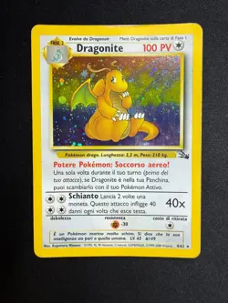 Pokemon Dragonite 4/62 Fossil Rara Holo Unlimited Wizards ITA Carte Vintage - Image 1