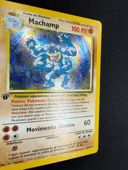 Pokemon Machamp 8/102 Set Base Rara Holo Prima Edizione Wizards IT Carte Vintage - Image 3