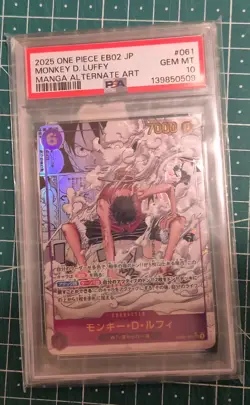 PSA 10 Luffy SEC EB02-061 Manga Alt Art Parallel 25th One Piece Card giapponese - Image 2
