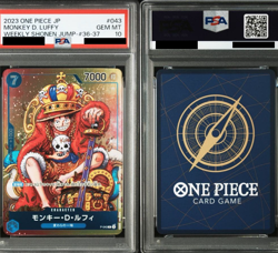 PSA10 Monkey D Luffy WEEKLY SHONEN JUMP P-043 PROMO ONE PIECE Card Japanese - Image 3