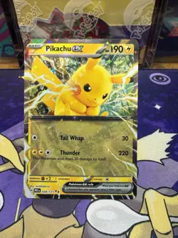 Pokemon TCG Pikachu EX Double Rare Holo Prismatic Evolutions Card 028/131 - Image 1