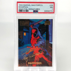 PSA 7 Marvel Card Deadpool 28 Gold Foil Signature Masterpieces 1994 - Image 1