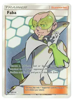 Faba 208/214 Full Art Lost Thunder Pokemon Card - Image 1