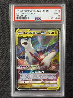 Pokemon Card PSA 9 Latias & Latios GX Team Up Tag Team S&M 2019 113/181 - Image 1