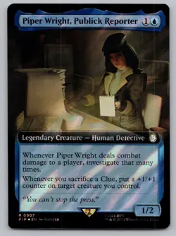 Piper Wright, Publick Reporter (Extended Art)(Surge Foil) 907 UB: Fallout MTG NM - Image 1