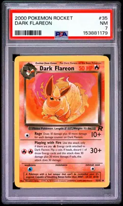 2000 POKEMON ROCKET #35 DARK FLAREON PSA 7 - Image 1