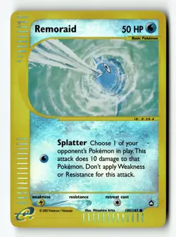 Pokemon Card Remoraid Reverse Holo LP Aquapolis Common 105/147 - Image 1