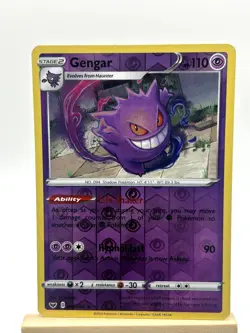 Gengar 085/202 Holo Rare Sword & Shield Pokemon Reverse Holo Moderately Played - Image 1