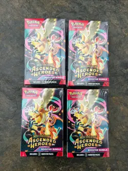 4x Pokemon TCG Mega Evolution Ascended Heroes Booster Bundle Sealed 6 Packs - Image 1