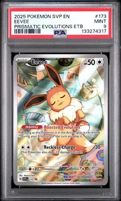 PSA 9 - 2025 Pokemon Prismatic Evolutions ETB EEVEE #173 (4317) - Image 1