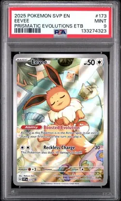 PSA 9 - 2025 Pokemon Prismatic Evolutions ETB EEVEE #173 (4323) - Image 1