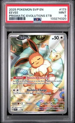 PSA 9 - 2025 Pokemon Prismatic Evolutions ETB EEVEE #173 (4320) - Image 1