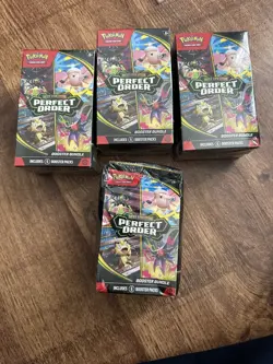 Pokemon TCG Perfect Order Booster Bundle Sealed x 4 (1 slightly damaged) - Image 1