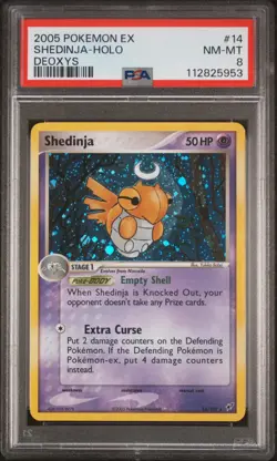 2005 POKEMON EX DEOXYS #14 SHEDINJA-HOLO PSA 8 - Image 1