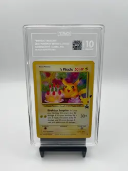 2021 Pokemon Birthday Pikachu Black Star Promo Celebrations #24 TAG 10 GEM MINT - Image 1